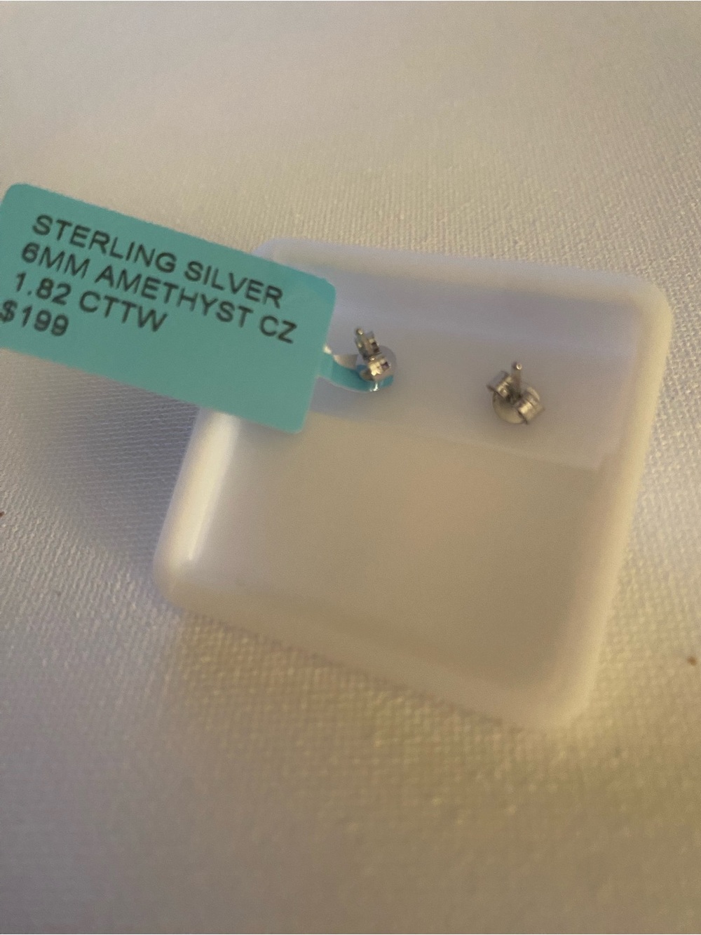 Sterling Silver Amethyst Stud Earrings View 2